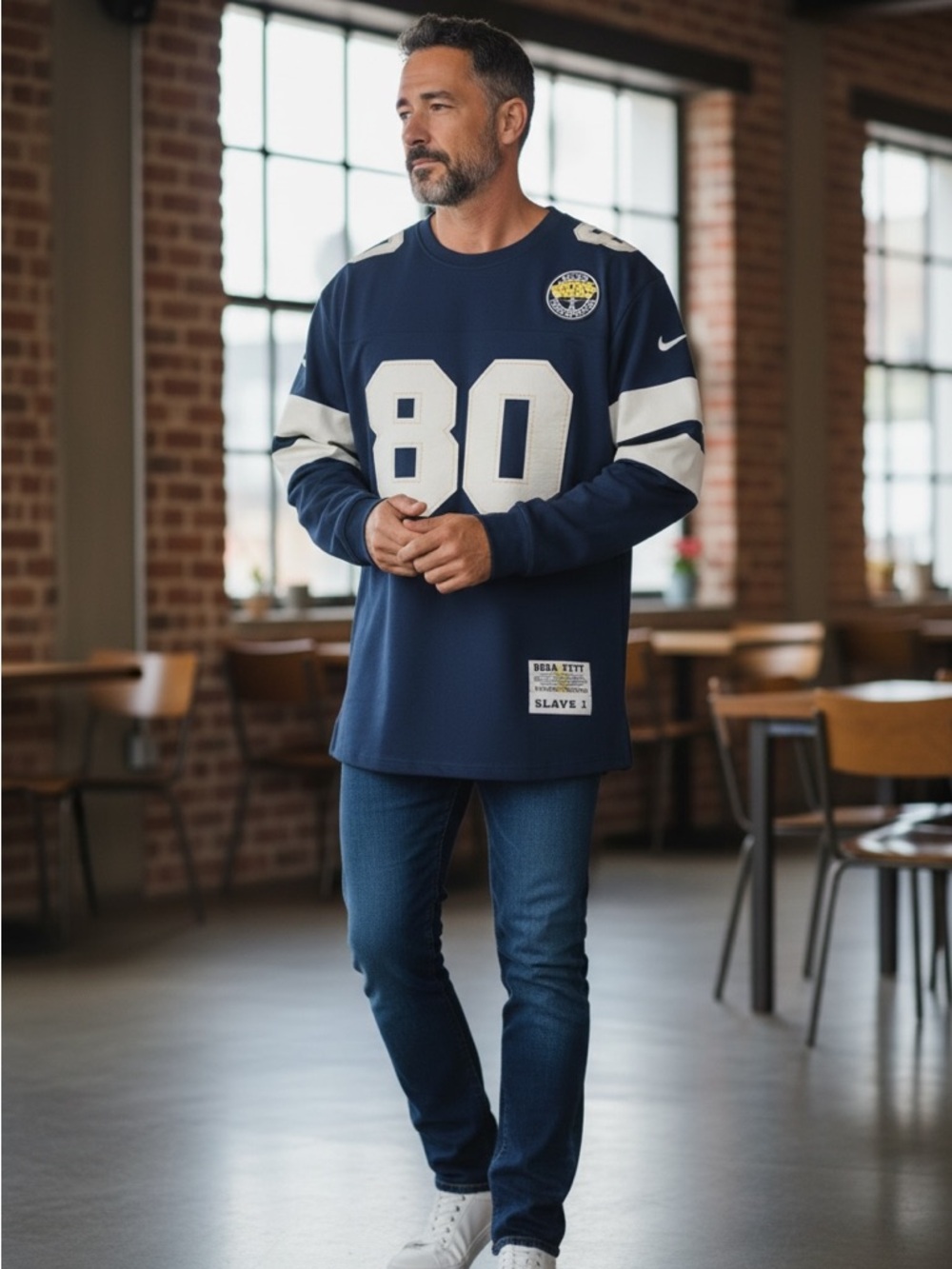 Star Wars Navy Blue and White Football Jersey - Number 80 vintage collectible - Picture 2 of 6